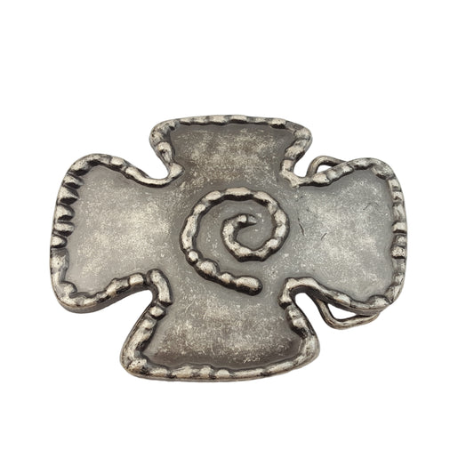 Buckle: Celtic Spiral cross design belt buckle
