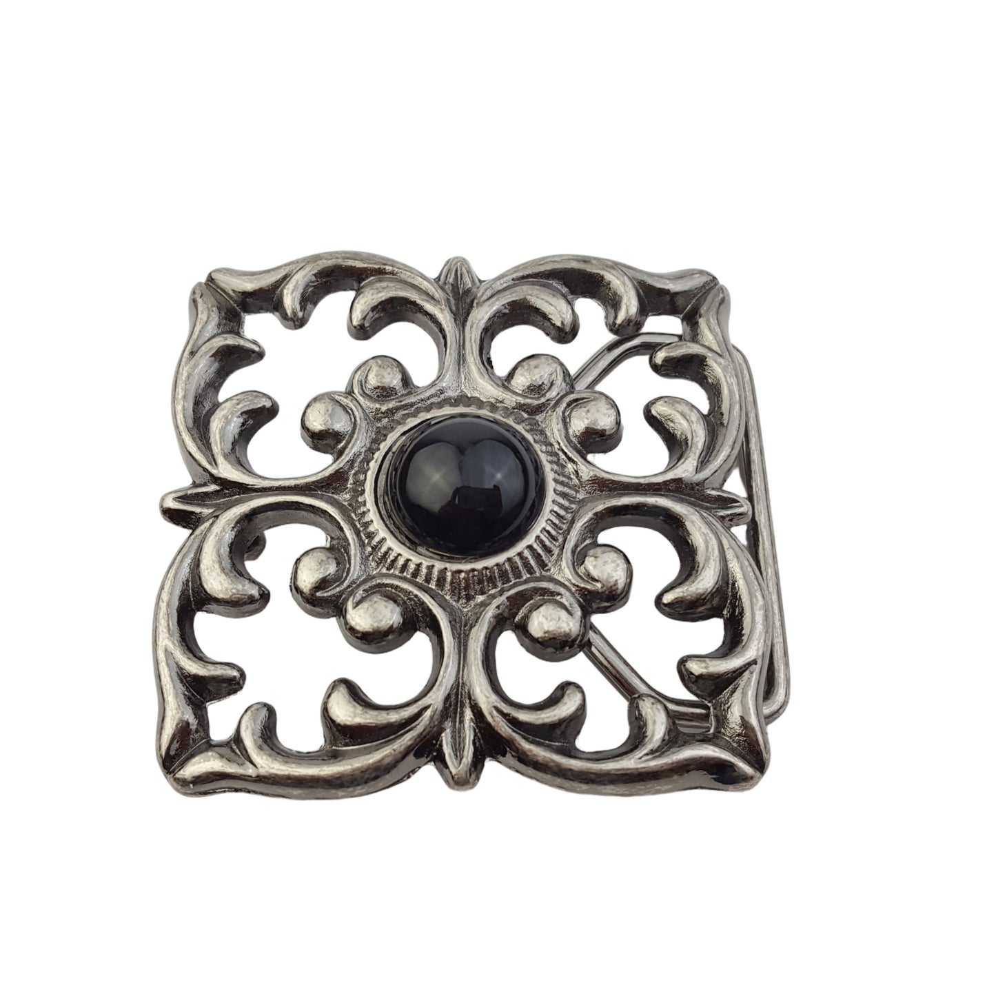 Buckle: Antique-Silver Scroll Women's Belt Buckle