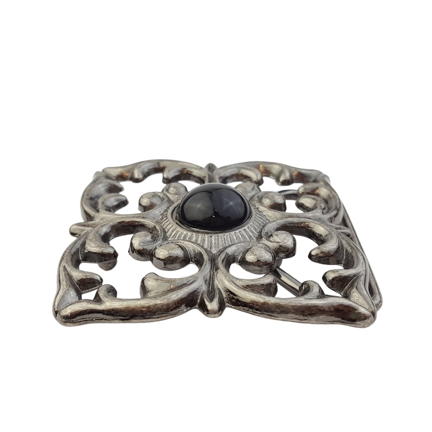 Buckle: Antique-Silver Scroll Women's Belt Buckle