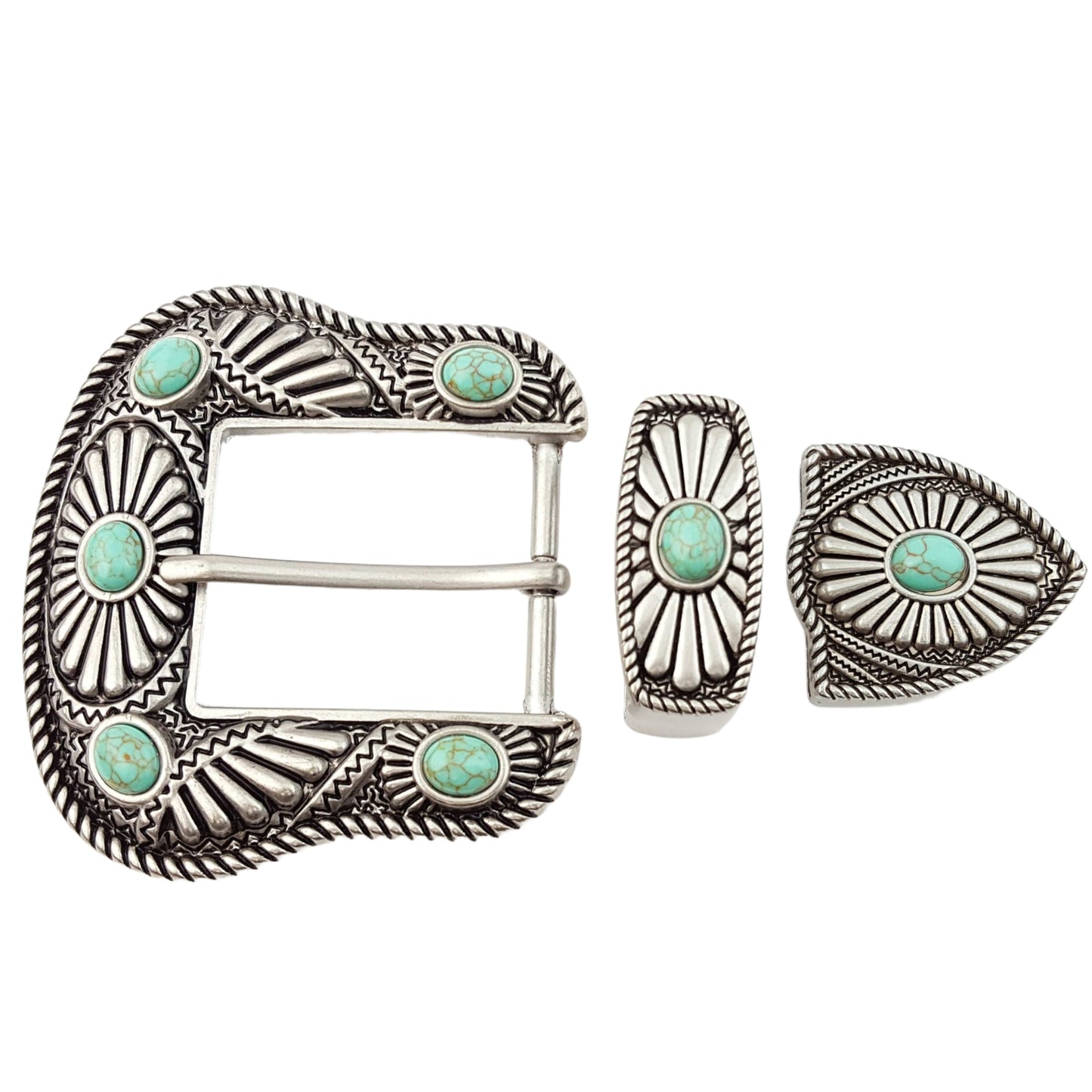 Buckle: Western  Buckle/Loop/Tip set