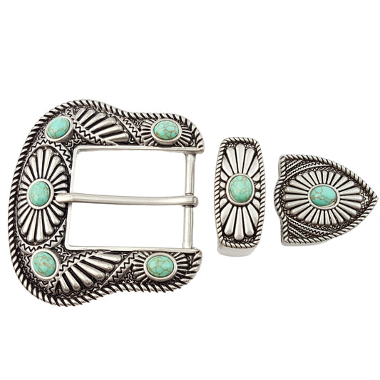 Buckle: Western  Buckle/Loop/Tip set