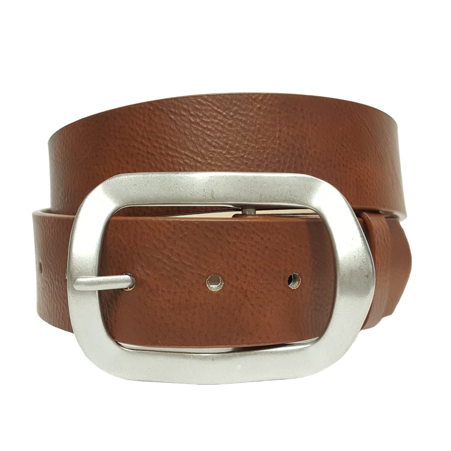 Belt: Classic Rectangular Silver Finish Buckle Casual Belt