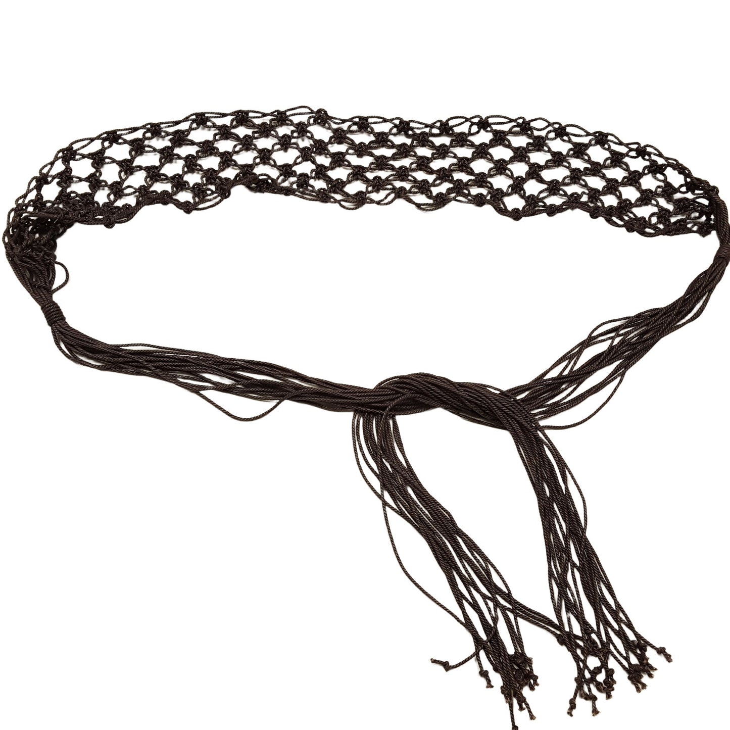 Belt: Cotton Macrame Woven Tie Belt