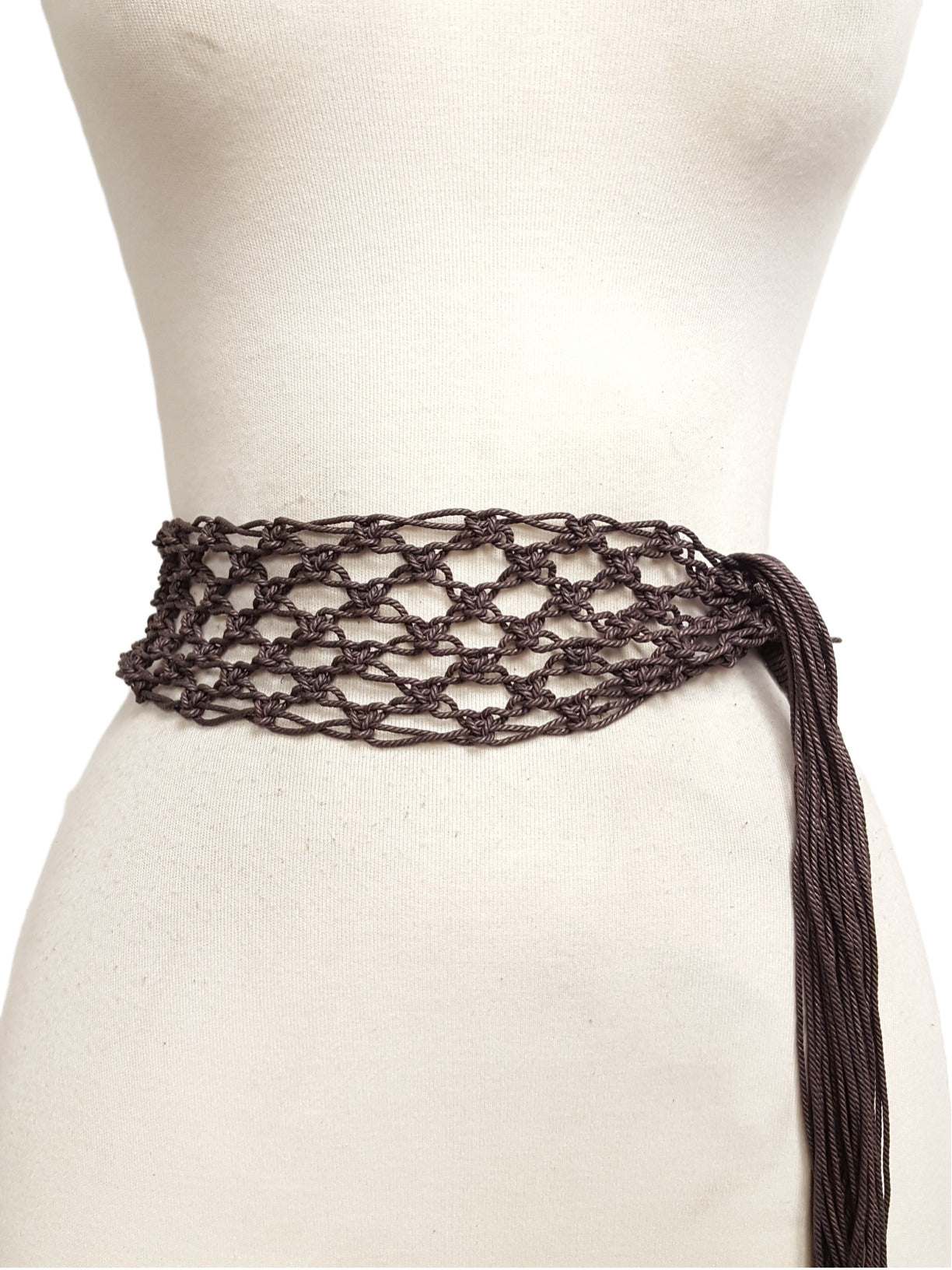 Belt: Cotton Macrame Woven Tie Belt