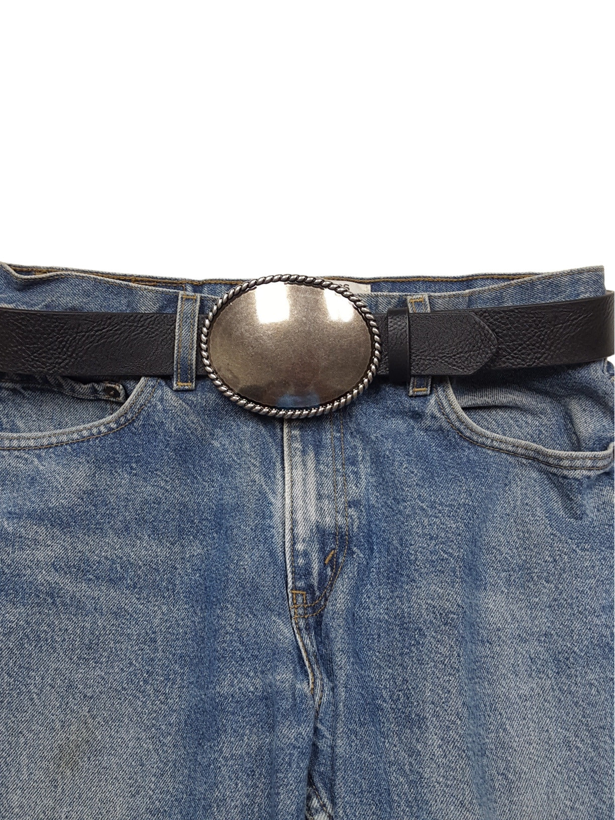 Buckle: Western Oval Belt Buckle w. Rope edge trim
