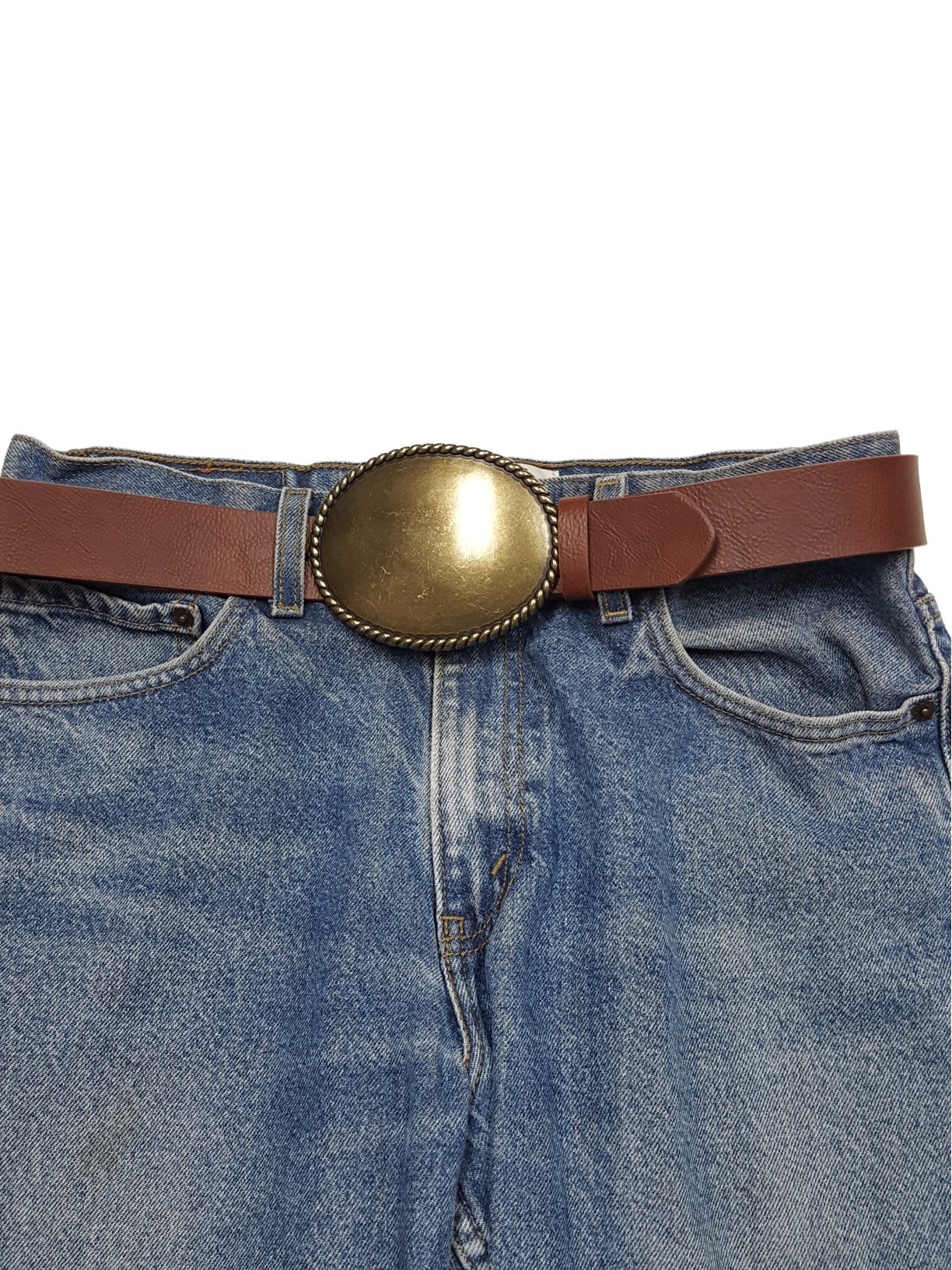 Buckle: Western Oval Belt Buckle w. Rope edge trim