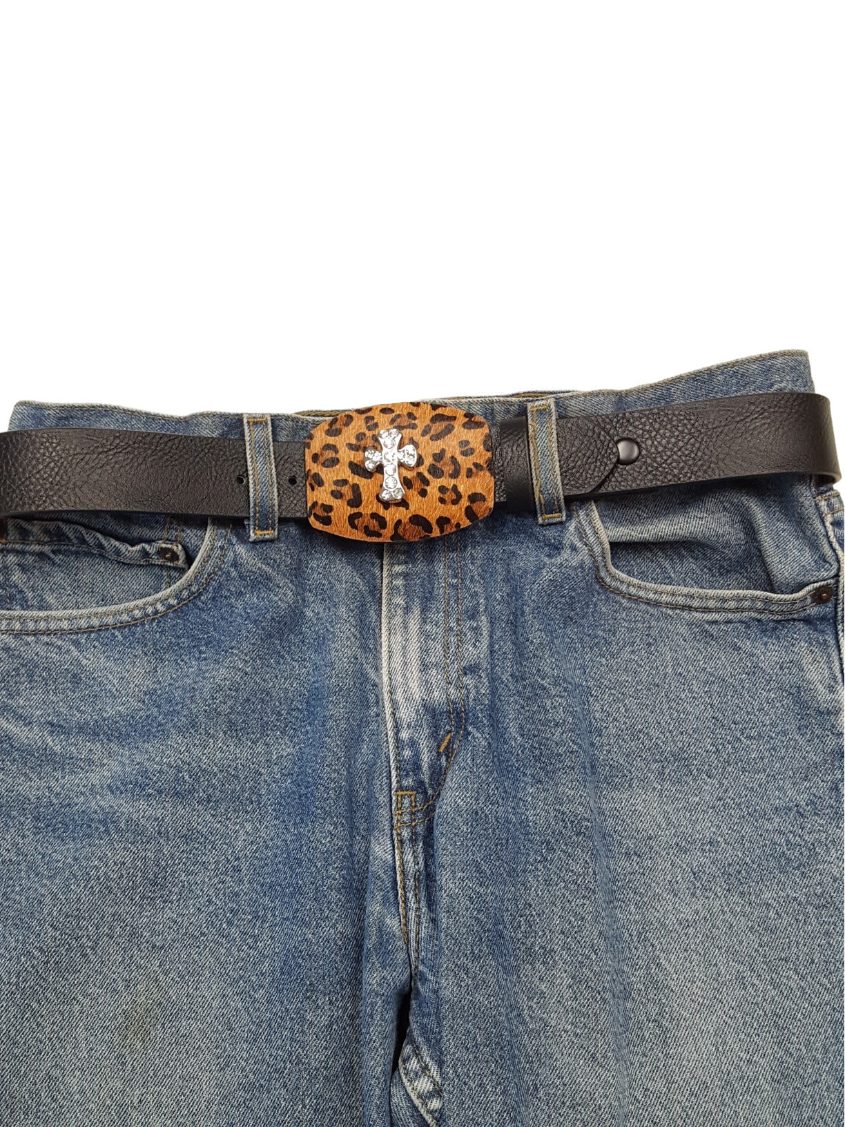 Buckle: Buckle: Cow Hair Covered Plaque Buckle
