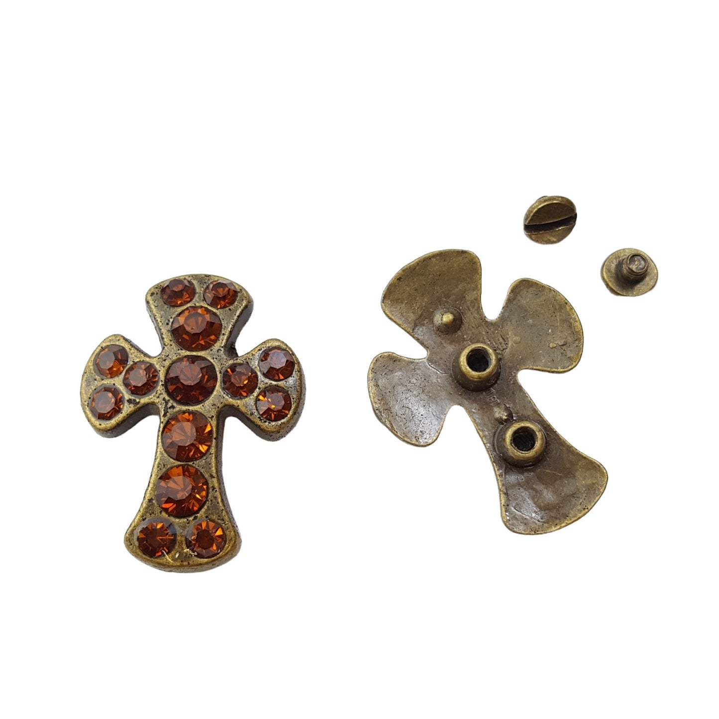 Western Crystal Cross concho(pack of 2)