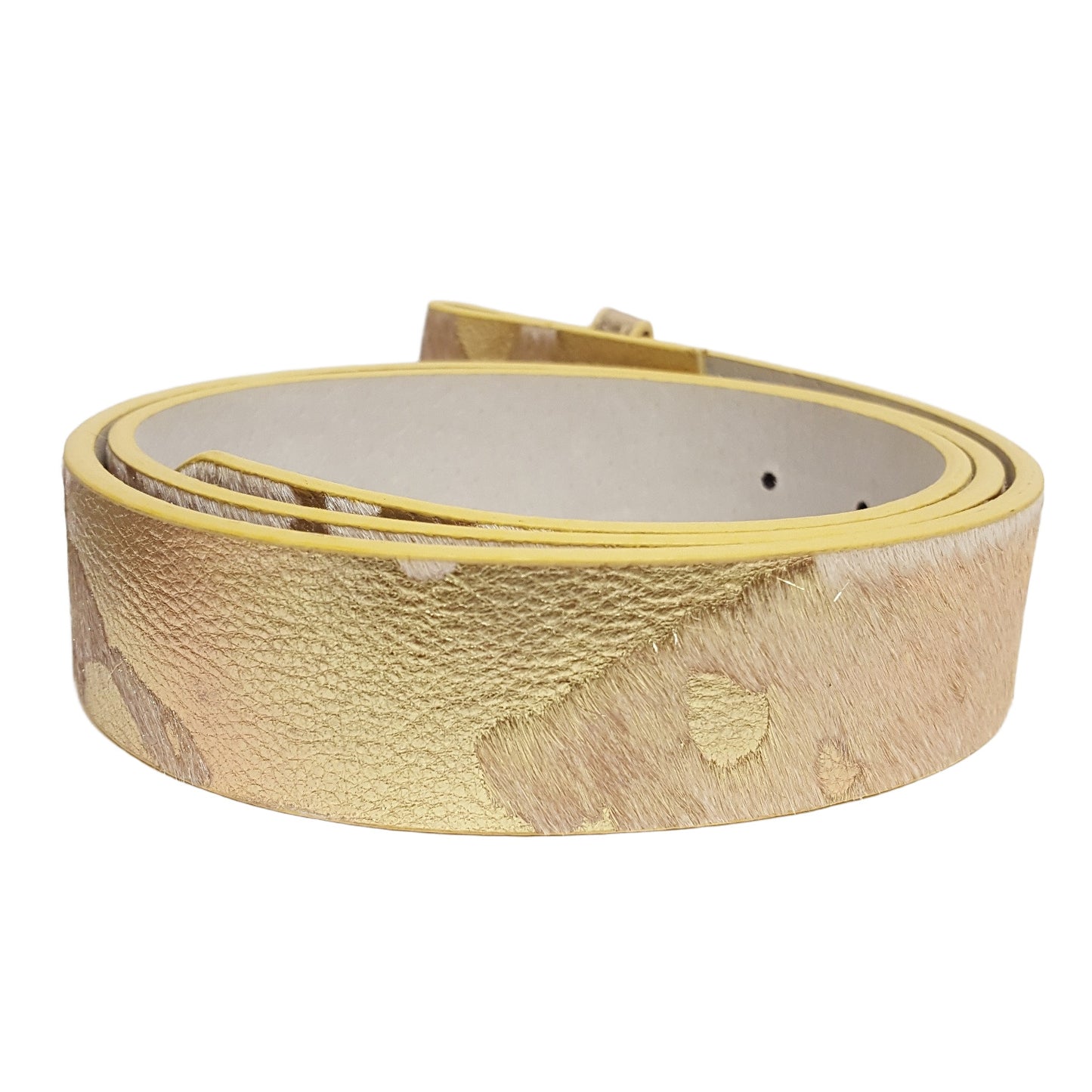 Belt: Snap On Genuine Cow Hair Leather Belt Strap