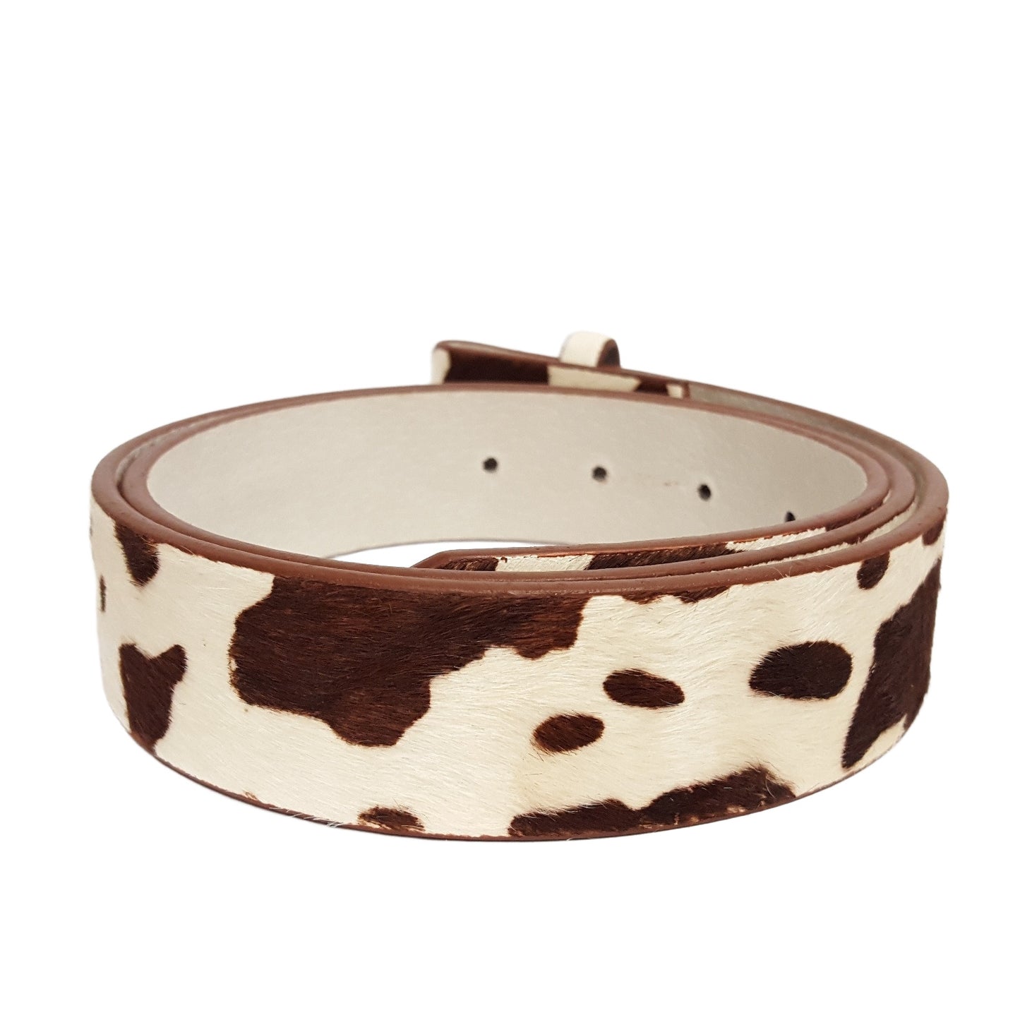 Belt: Snap On Genuine Cow Hair Leather Belt Strap