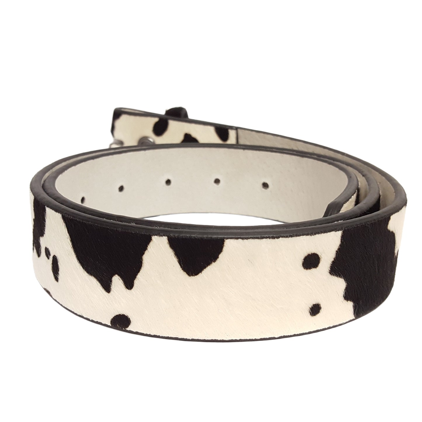 Belt: Snap On Genuine Cow Hair Leather Belt Strap