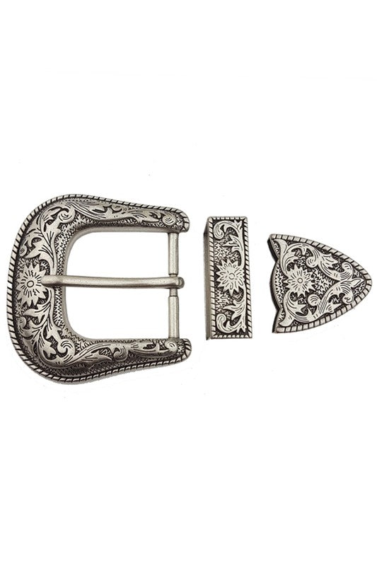 Western-Inspired Floral Buckle Loop and Tip