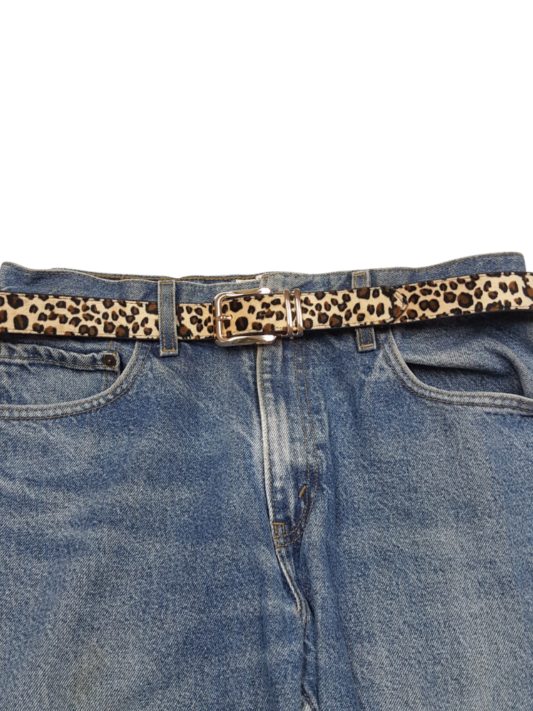 Vegan Faux Fur Animal Print Belt