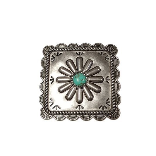 Concho: Square Floral Sliding Concho