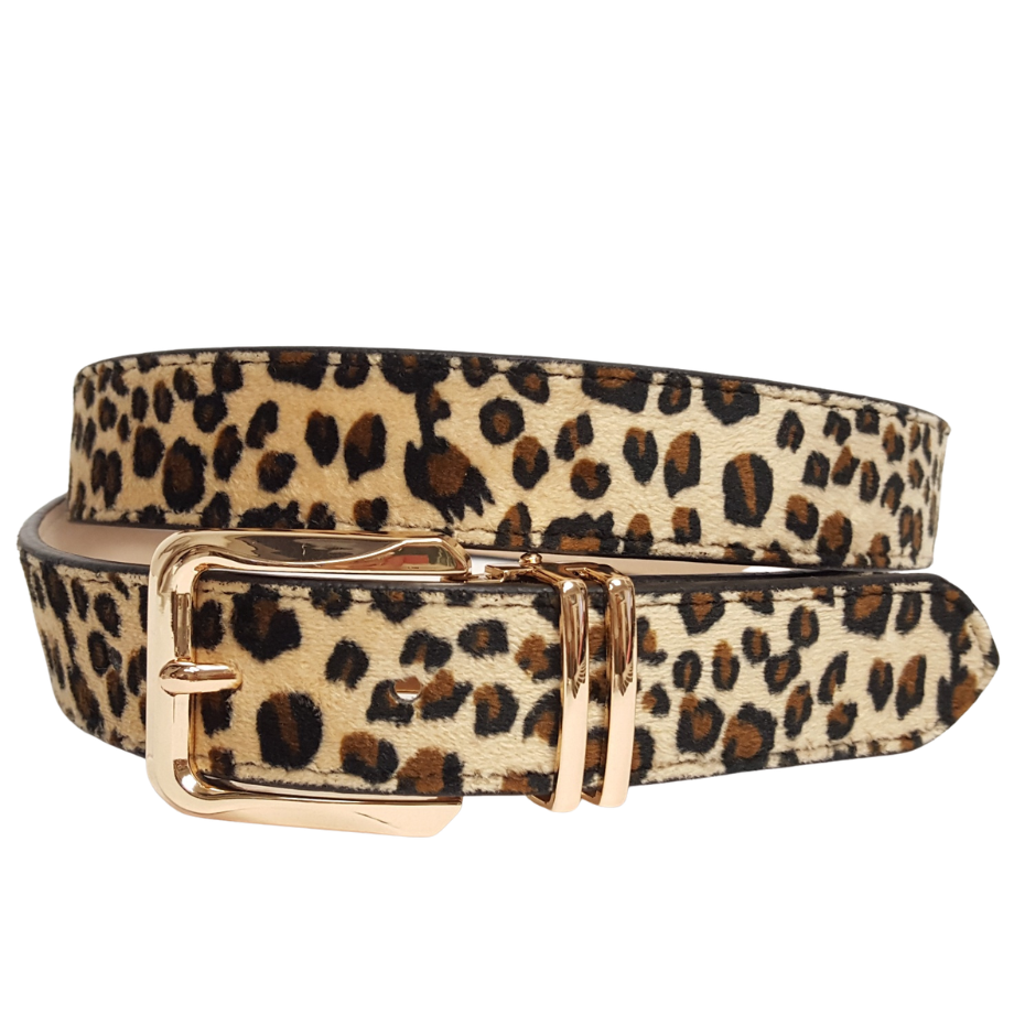 Vegan Faux Fur Animal Print Belt