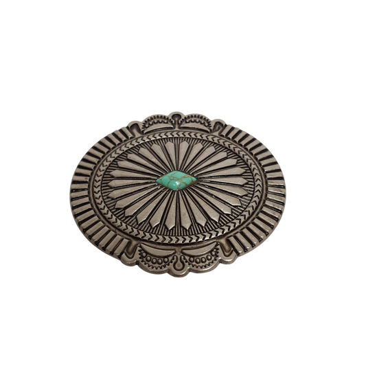 Concho: Western Oval Concho with stone