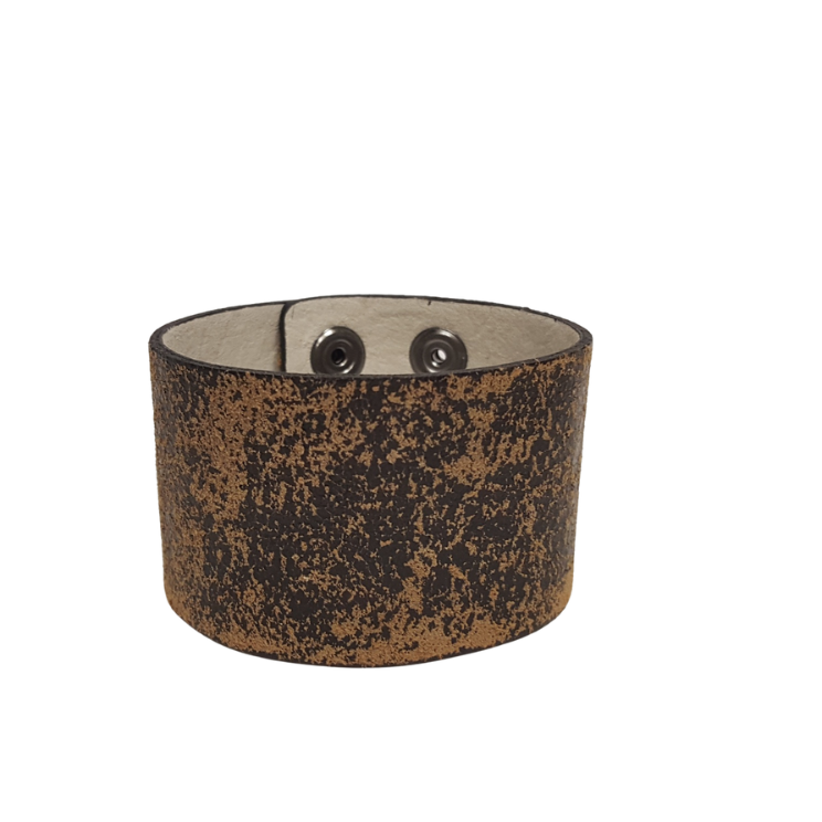 Bracelet: Genuine Leather Cuff with vintage distressed effect