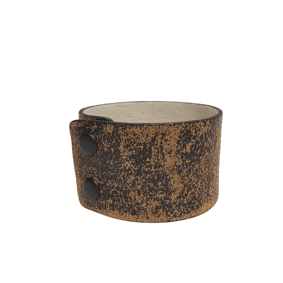 Bracelet: Genuine Leather Cuff with vintage distressed effect