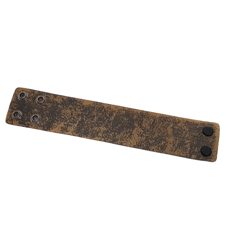 Bracelet: Genuine Leather Cuff with vintage distressed effect
