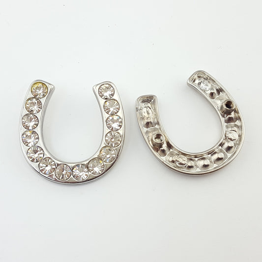 Pack of 6 pieces Silver Crystal Horseshoe Ornament
