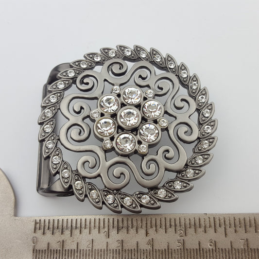 Buckle Sale: Western Round Crystal Belt Buckle
