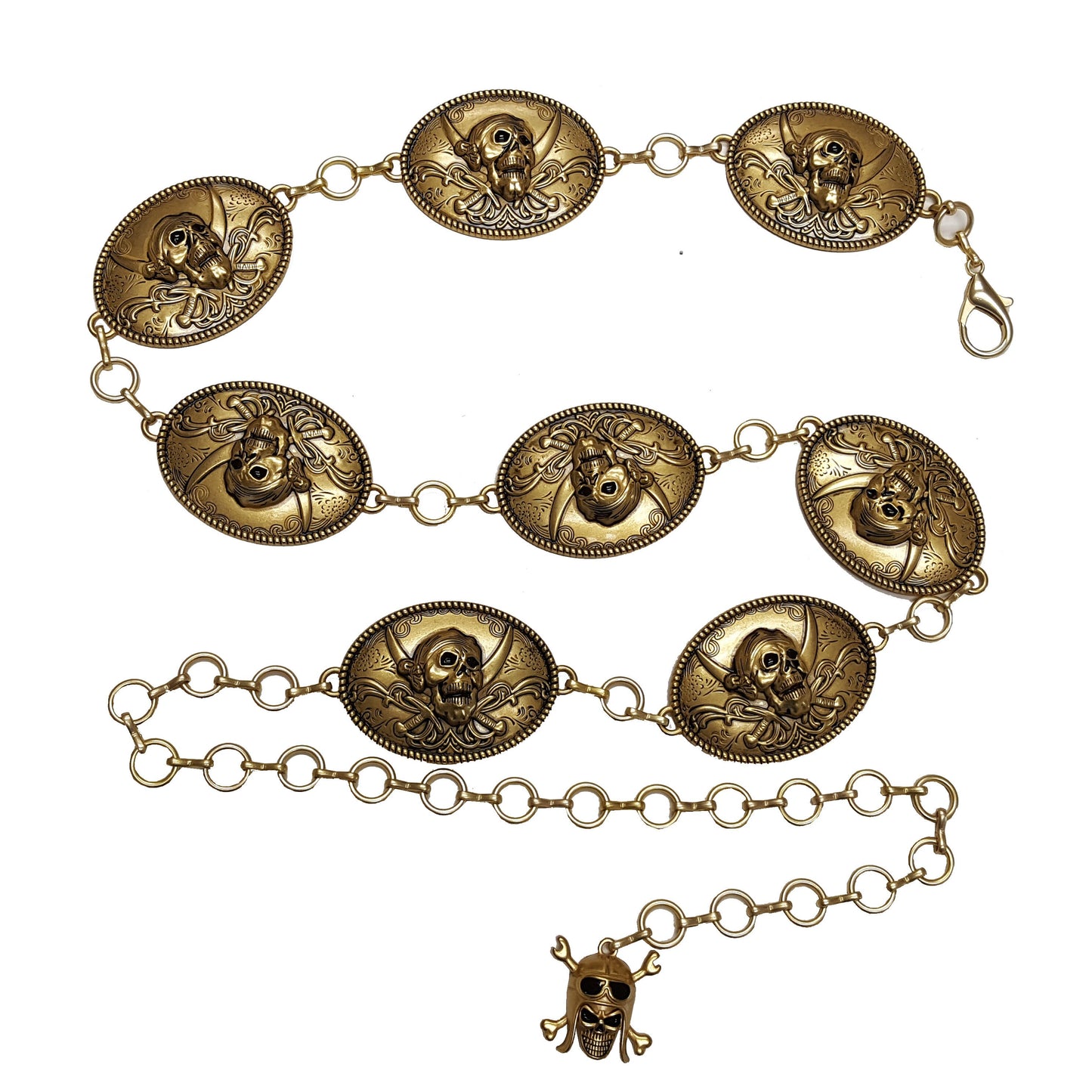 Chain belt: Pirate Metal Chain Belt in Silver or Gold