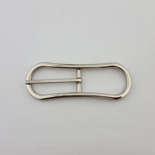 Buckle sale: Oblong Skinny Belt Buckle in Shiny silver finish