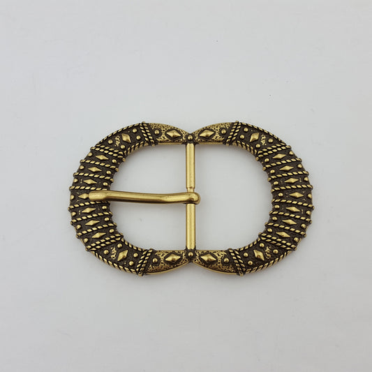 Buckle: Western-Inspired Belt Buckle w. Vintage Brass Finish