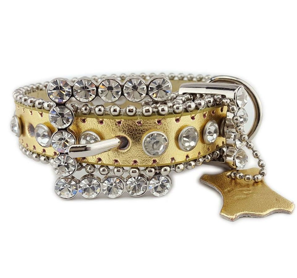 Collar: Crystal Dog Collar in Metallic gold or Silver