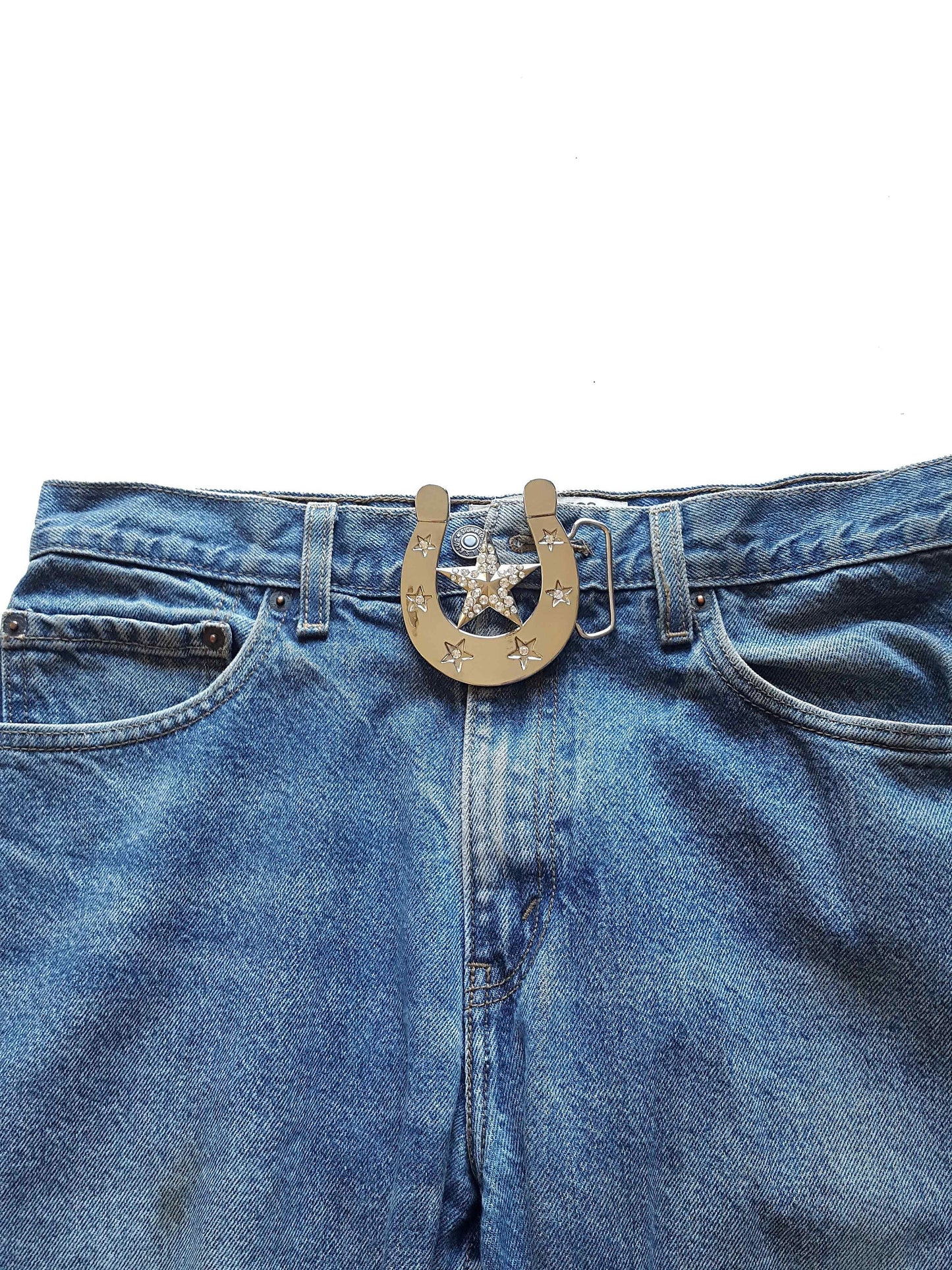 Buckle Sale: Crystal Horseshoe and Star  Belt Buckle