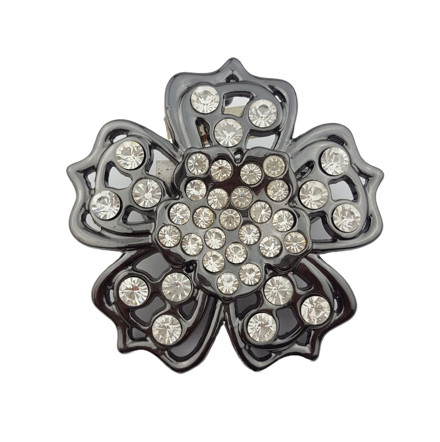 Buckle Sale: Flower belt buckle in gunmetal finish