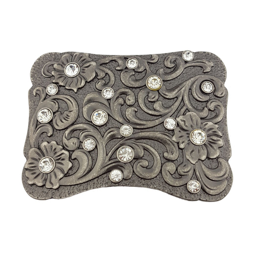 Buckle Sale: Western Crystal Buckle with Floral Pattern