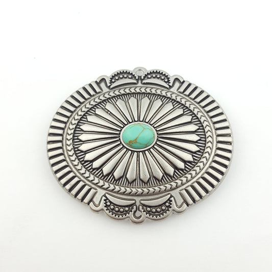 Concho: Pack of 2 pieces of trendy oval western conchos with stone