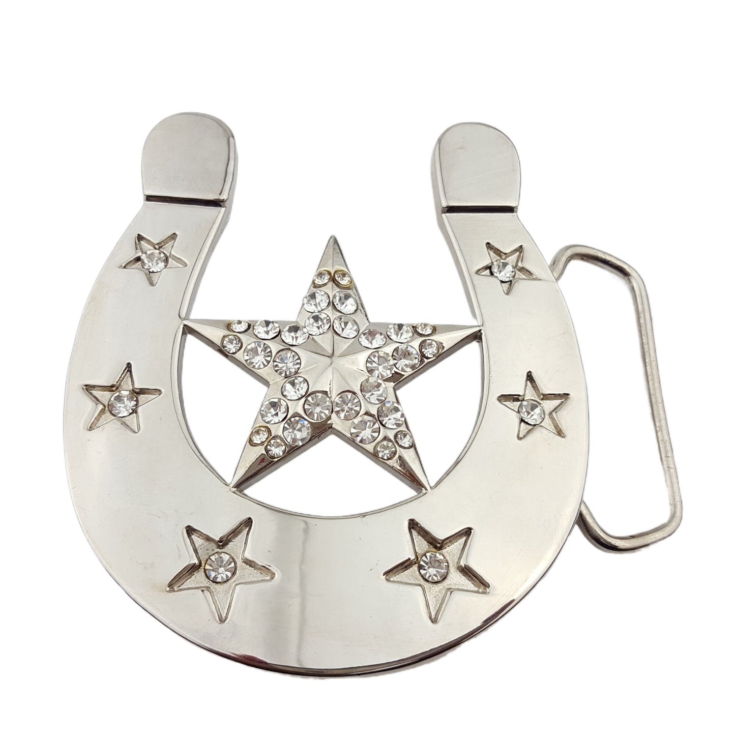 Buckle Sale: Crystal Horseshoe and Star  Belt Buckle
