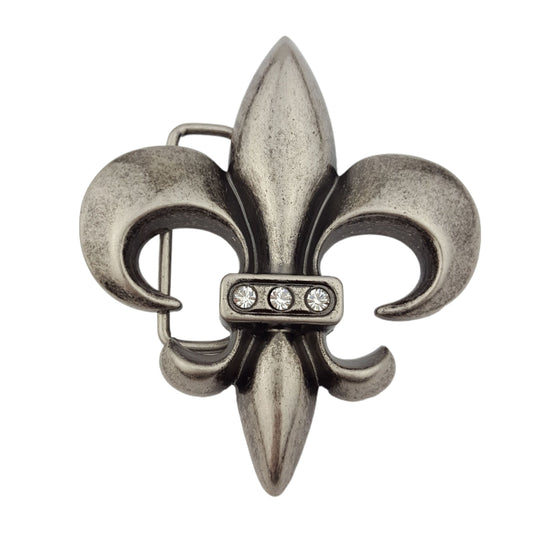 Buckle Sale: Dark Silver Fleur De Lis Belt Buckle