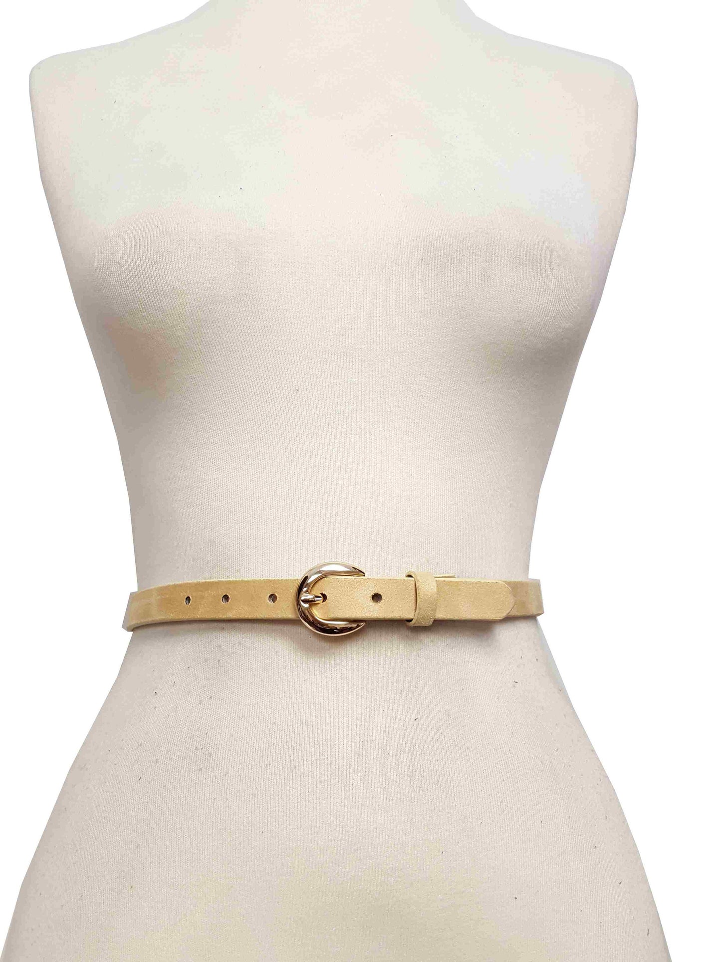 Belt sale: Microfiber Suede Belt w. Classic Gold Buckle