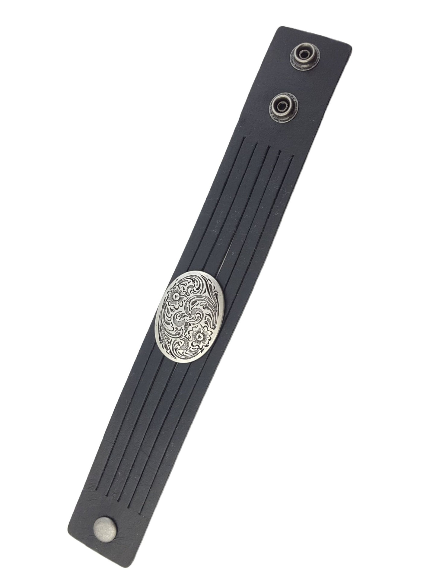Bracelet Sale: Genuine Leather Cuff Western Oval Concho