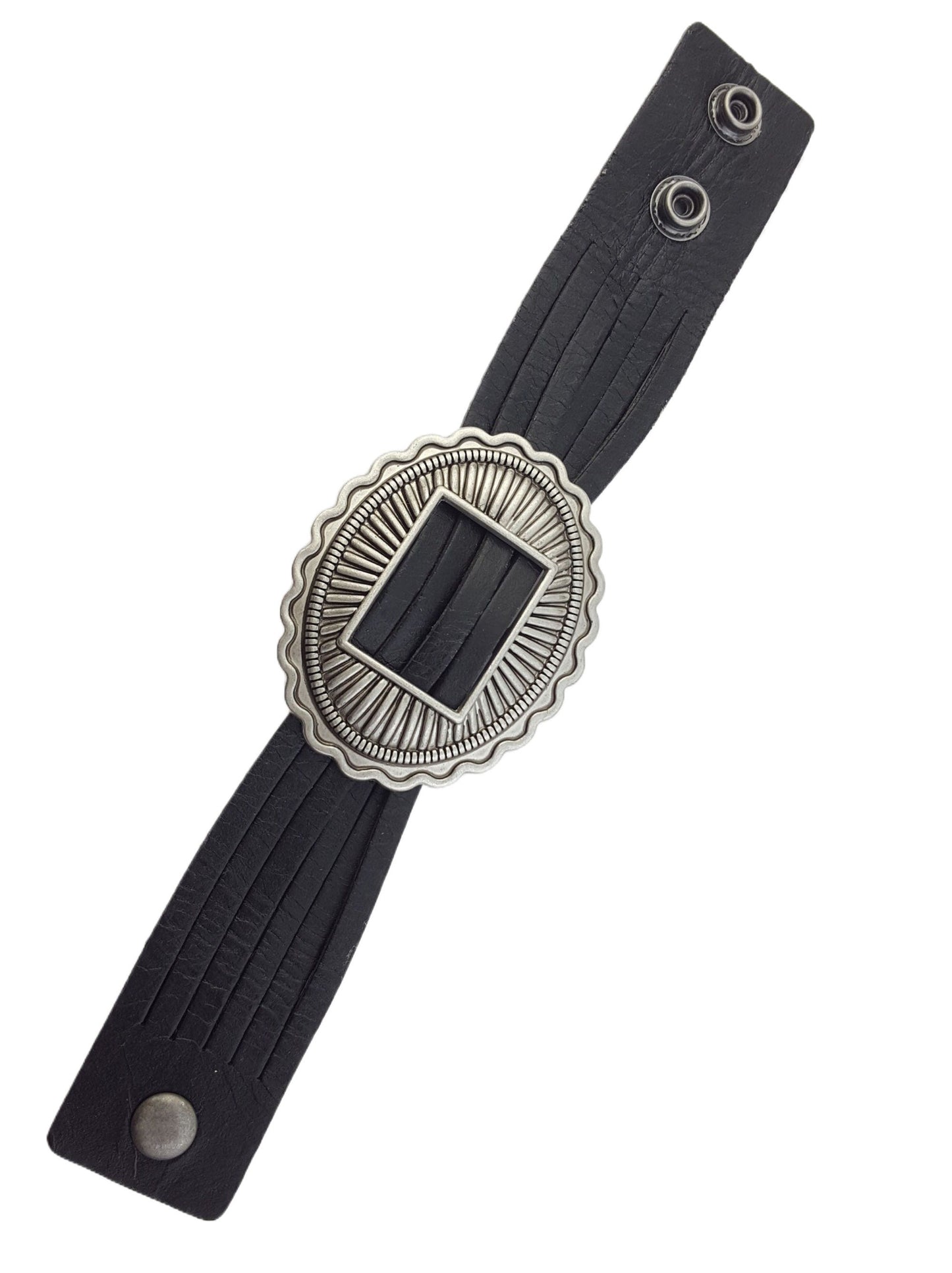 Bracelet Sale: Genuine Leather Cuff with Sliding Concho