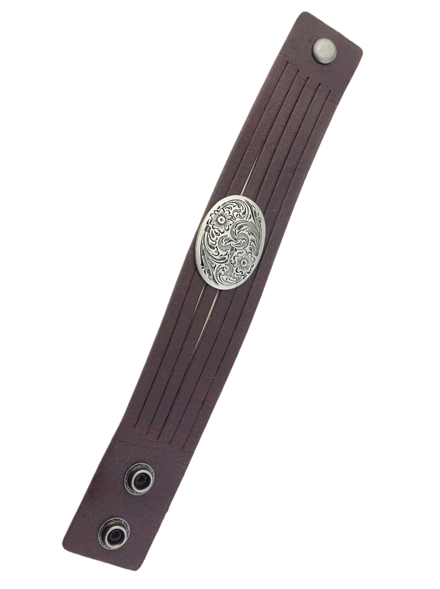 Bracelet Sale: Genuine Leather Cuff Western Oval Concho